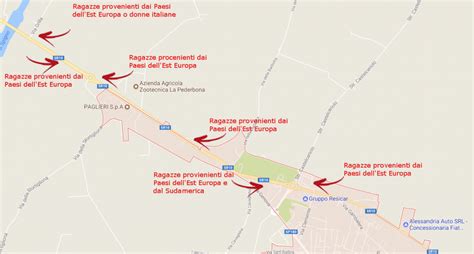 putane alessandria|MAPPA PROSTITUZIONE STRADALE